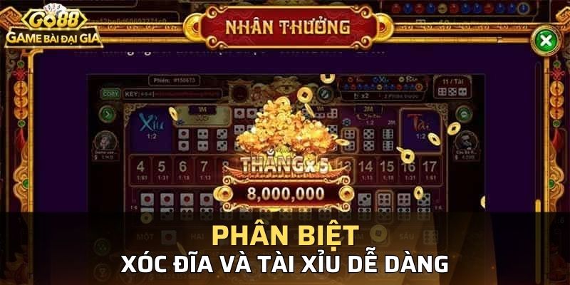 Những điều khác biệt rõ rệt để phân biệt tài xỉu và xóc đĩa
