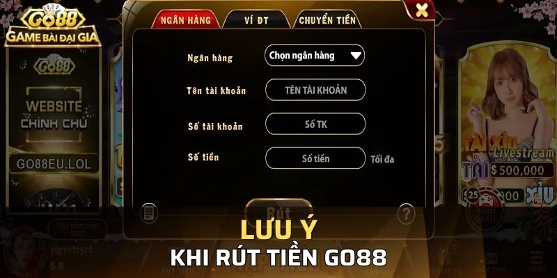 Một số lưu ý cần nắm được khi rút tiền Go88 qua Momo