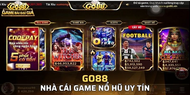 Go88 cung cấp nhiều top game nổ hũ cực hot